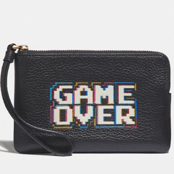 Coach Handbags - Pac-Man ( GAME OVER ) Corner Zip Wristlet.